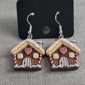 Festive Gingerbread House Earrings
